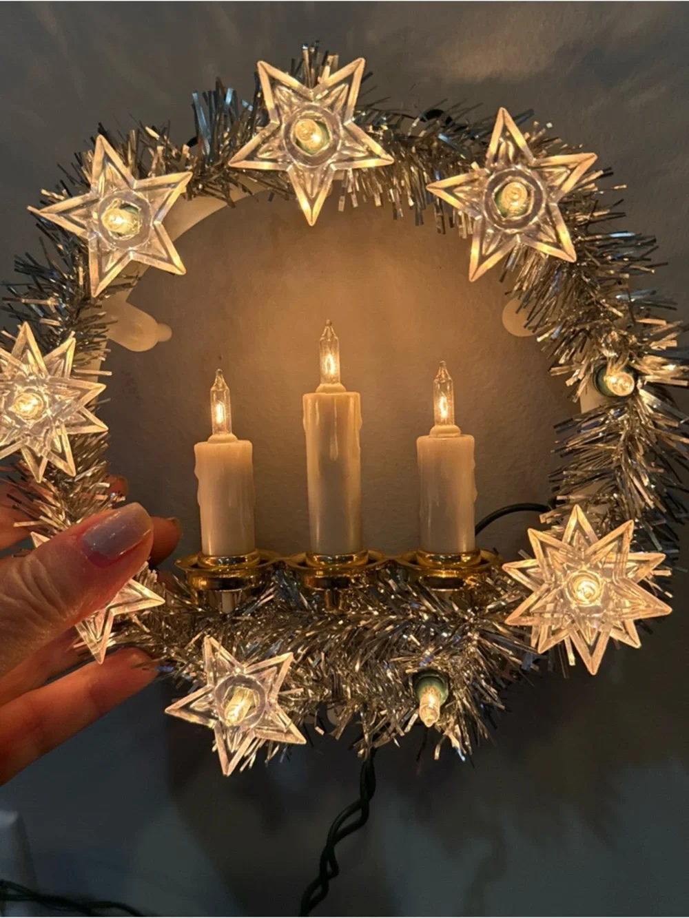 Vintage Silver Star Candle Arch Holiday Light - Unbranded